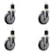 Service Caster 5'' Thermoplastic Rubber Wheel Swivel 1-7/8'' Expanding Stem Caster Set, 4PK SCC-EX20S514-TPRB-178-4 - alternate 1